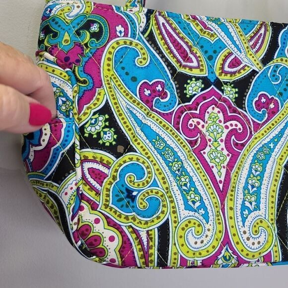 Vera Bradley "Bella Paisley" Double Strap Bag Silk - Picture 4 of 9